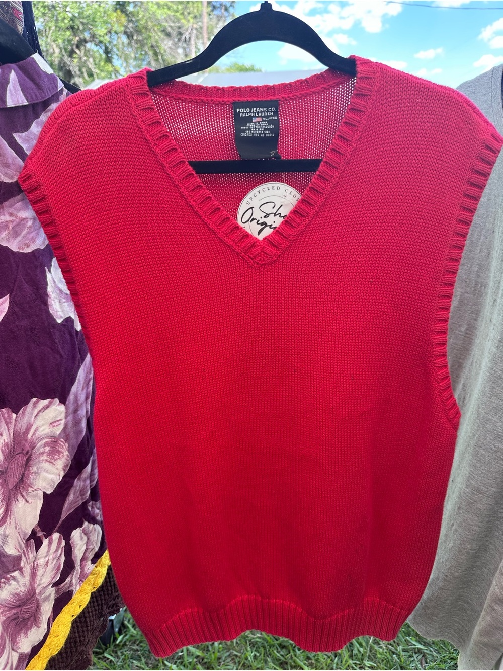 Polo by Ralph Lauren Red Knit V-Neck Sweater Vest